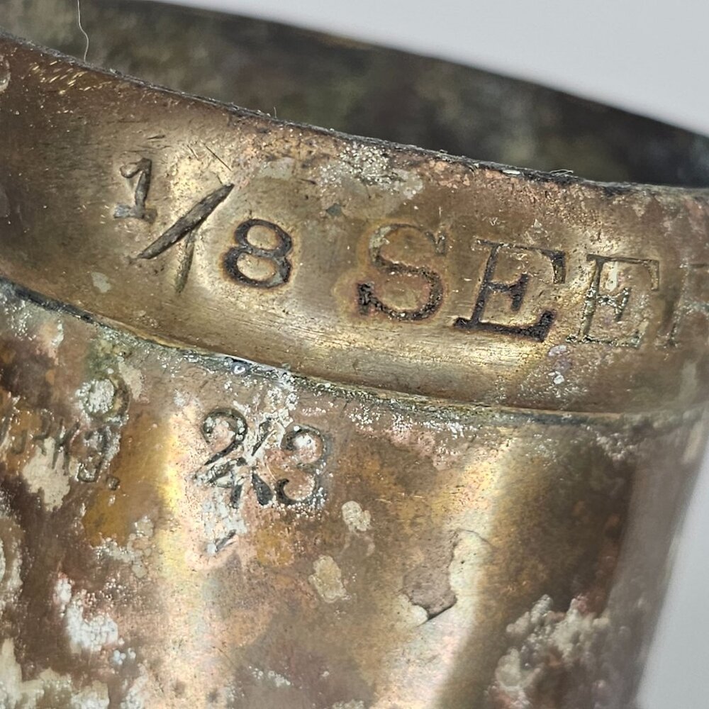 Vintage Brass Seer Measures Oriental Metal Pressing Works Bombay India Punjab - Picture 5 of 16